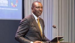 File image of President William Ruto speaking at a conference in New York.